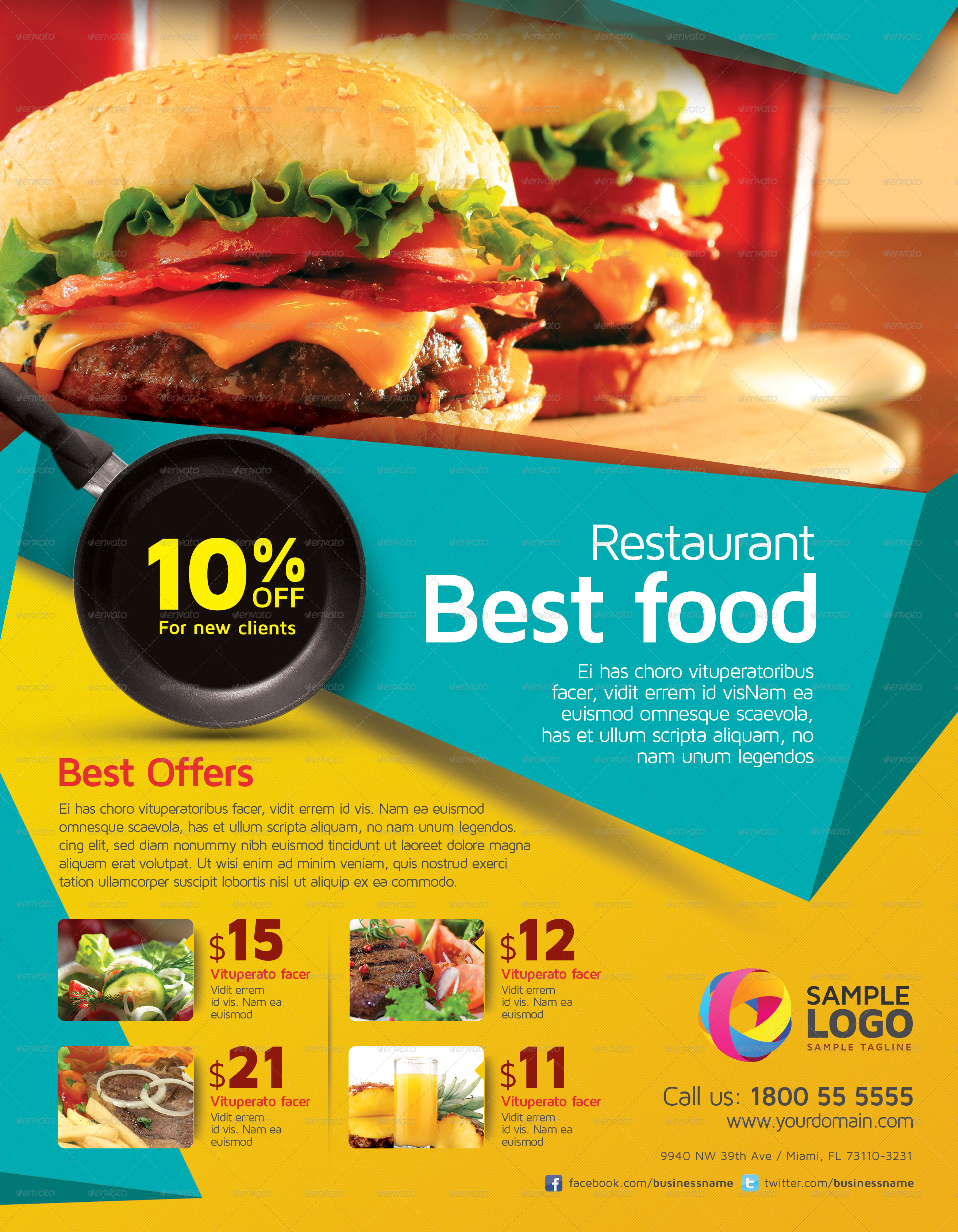 multipurpose business flyer template vol 01 by ezb1 free food flyer templates